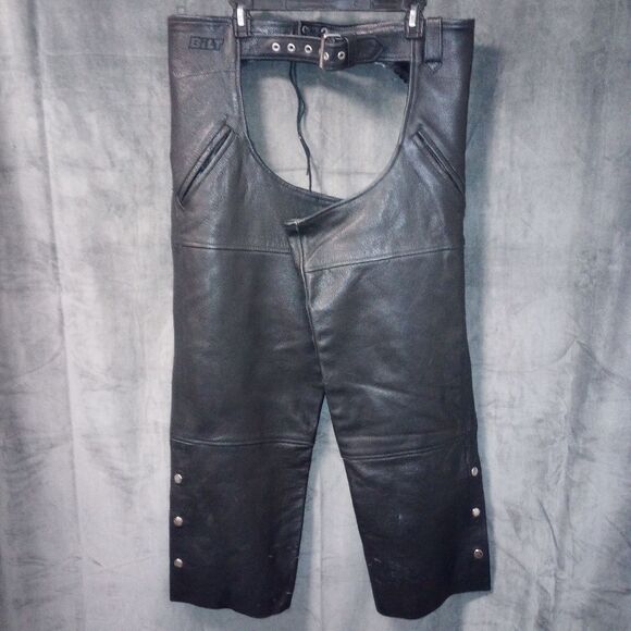 Custom Bilt Leather Motorcycle Chaps Size XL - Picture 1 of 8